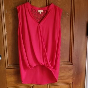 Takara red lace wrap top small/mediun